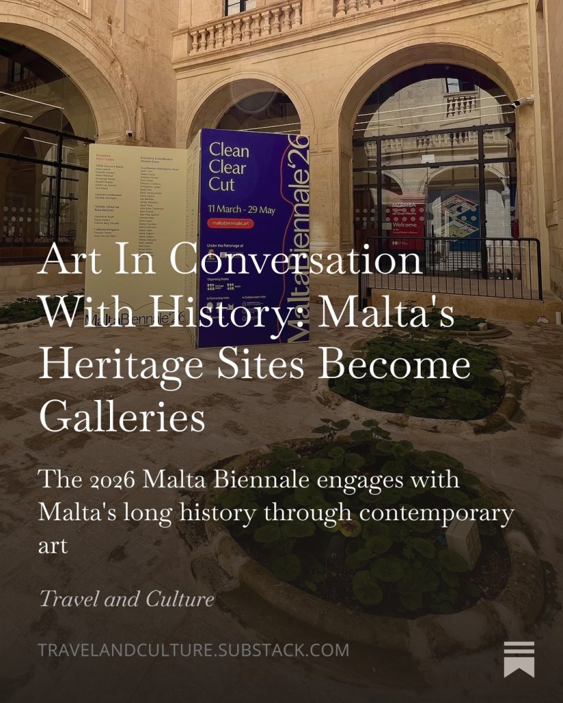 Title across an image of the Grand Master's Palace in Valetta
